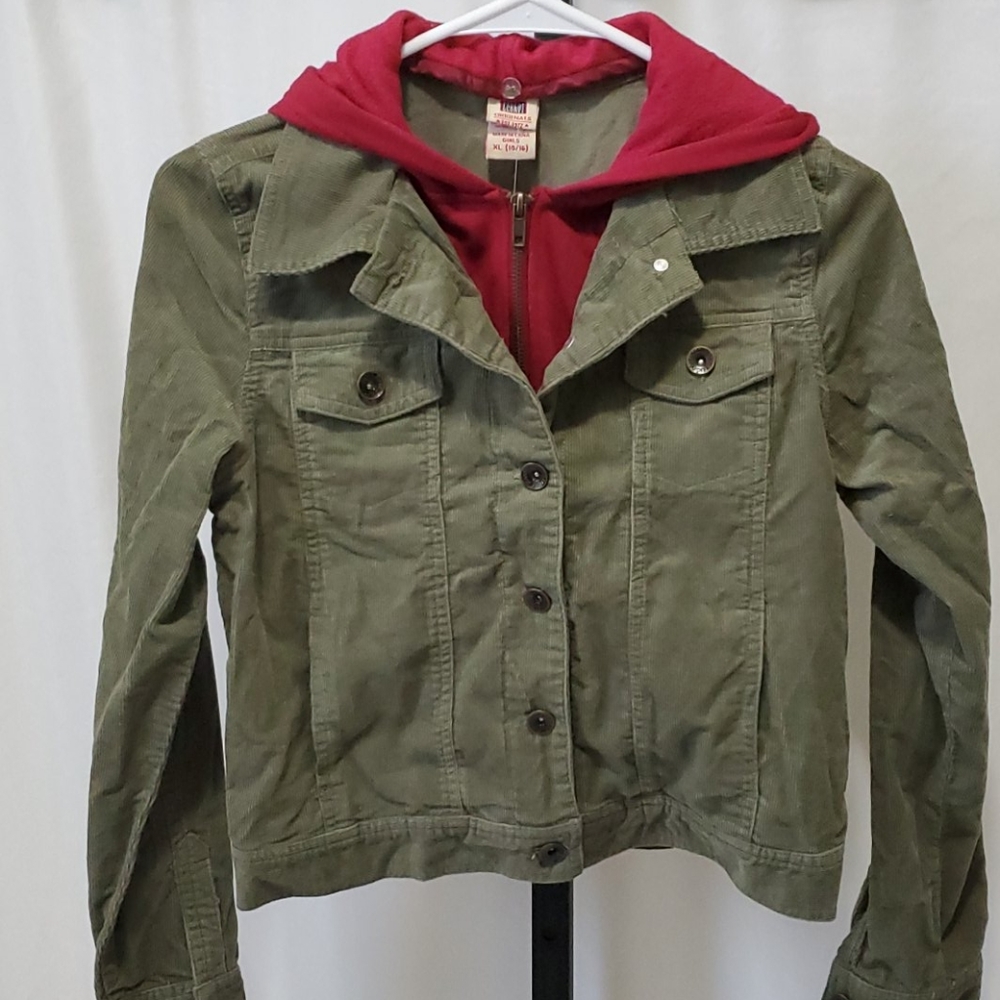 NWT XL (14/16) Girls Uniform Green Corduroy Jacket